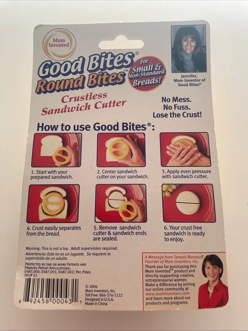 Good Bites Round Bites Sandwich  Crustless Sandwich Cutter “Mom Invented” 2005